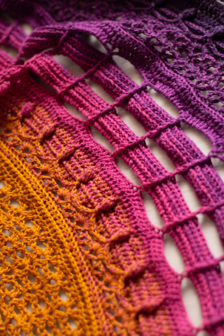 Šátek Princess – Popcorn zaháknutý za přední reliéfní dlsl ř. 14